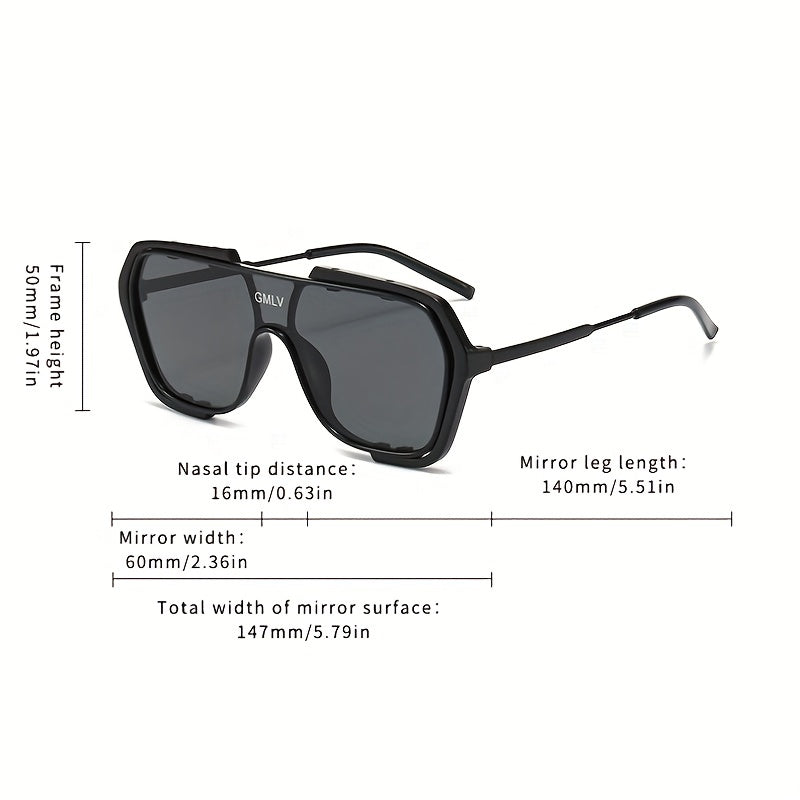 Men's Large Frame Polygon Sunglasses UV Protection