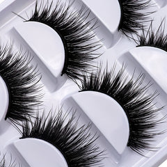 5 Pairs Double Layer Natural 3D Faux Mink False Eyelashes