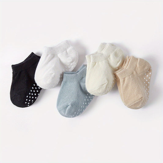 5 Pairs Baby Boat Socks Non Slip for Summer