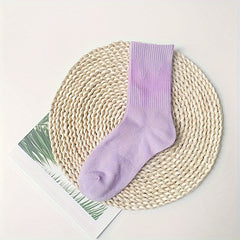 Colorblock Funny Pattern Mid Tube Socks Women's