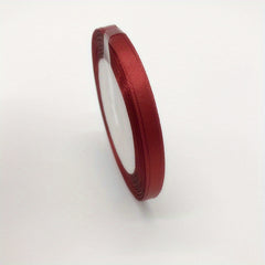 25yds Dark Red Silk Satin Ribbon for Craft Wedding Decoration
