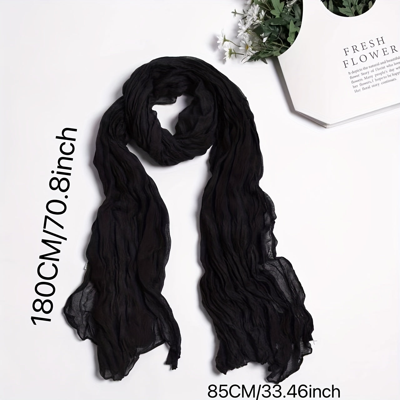 Vintage Crinkle Scarf Distressed Tie Dye Warm Shawls Neckerchief