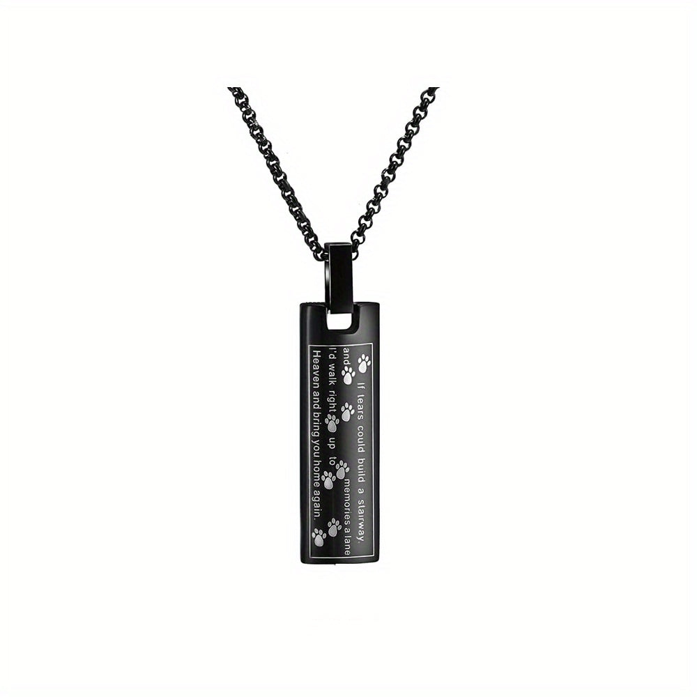 Pet Paw Print Cremation Jewelry Urn Necklace For Ashes