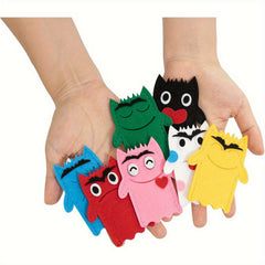 Colorful Felt Monster Finger Puppets for Emotional Learning