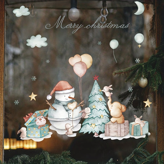 Christmas Cartoon Party Decoration Wall Sticker