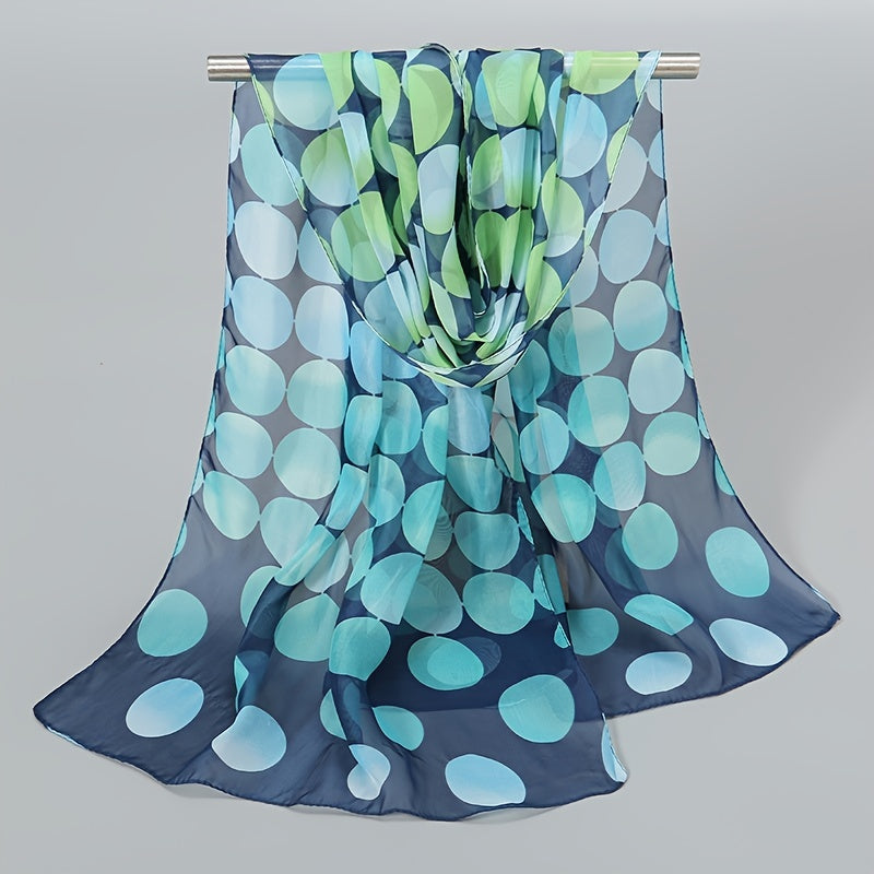 Chiffon Scarf Gradient Dot Print Classic Shawl