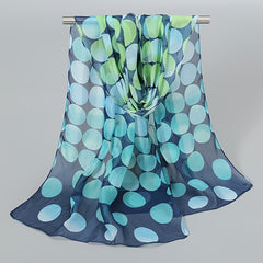 Chiffon Scarf Gradient Dot Print Classic Shawl