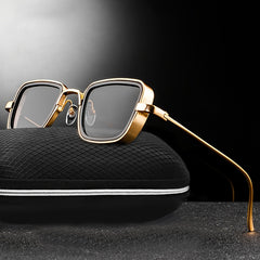 Men's Metal Square Frame Sunglasses for Outdoor Vacation