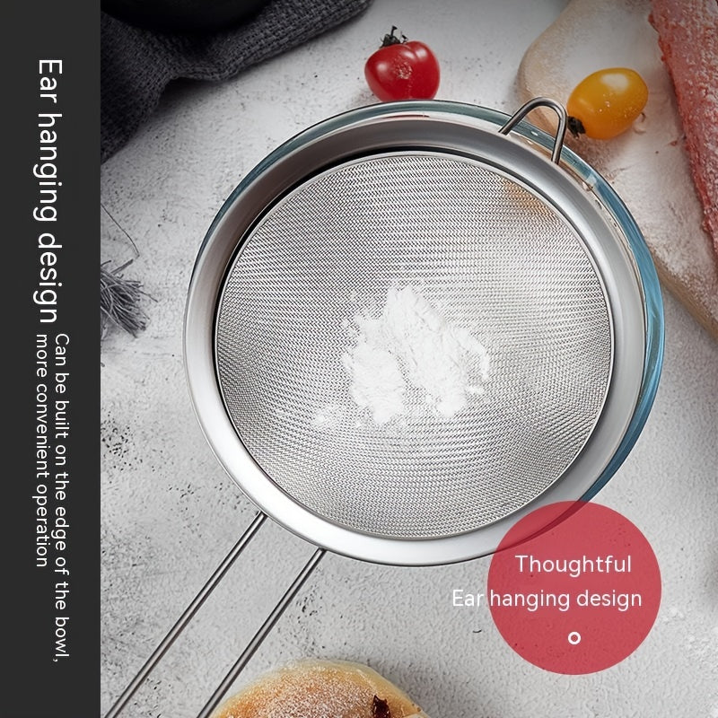 Stainless Steel Flour Sieve Colander Strainer Spoon