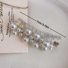 Sweet Style Spiral Hair Ties Faux Pearl Embellished Ponytail Holders