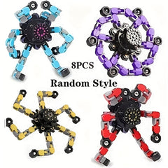 8pcs Transformable Fidget Spinners Deformation Robot Toys