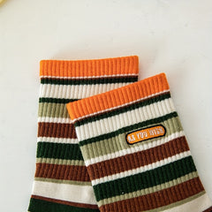 3 Pairs Colorblock Striped Socks Comfy & Funny Mid Tube Socks