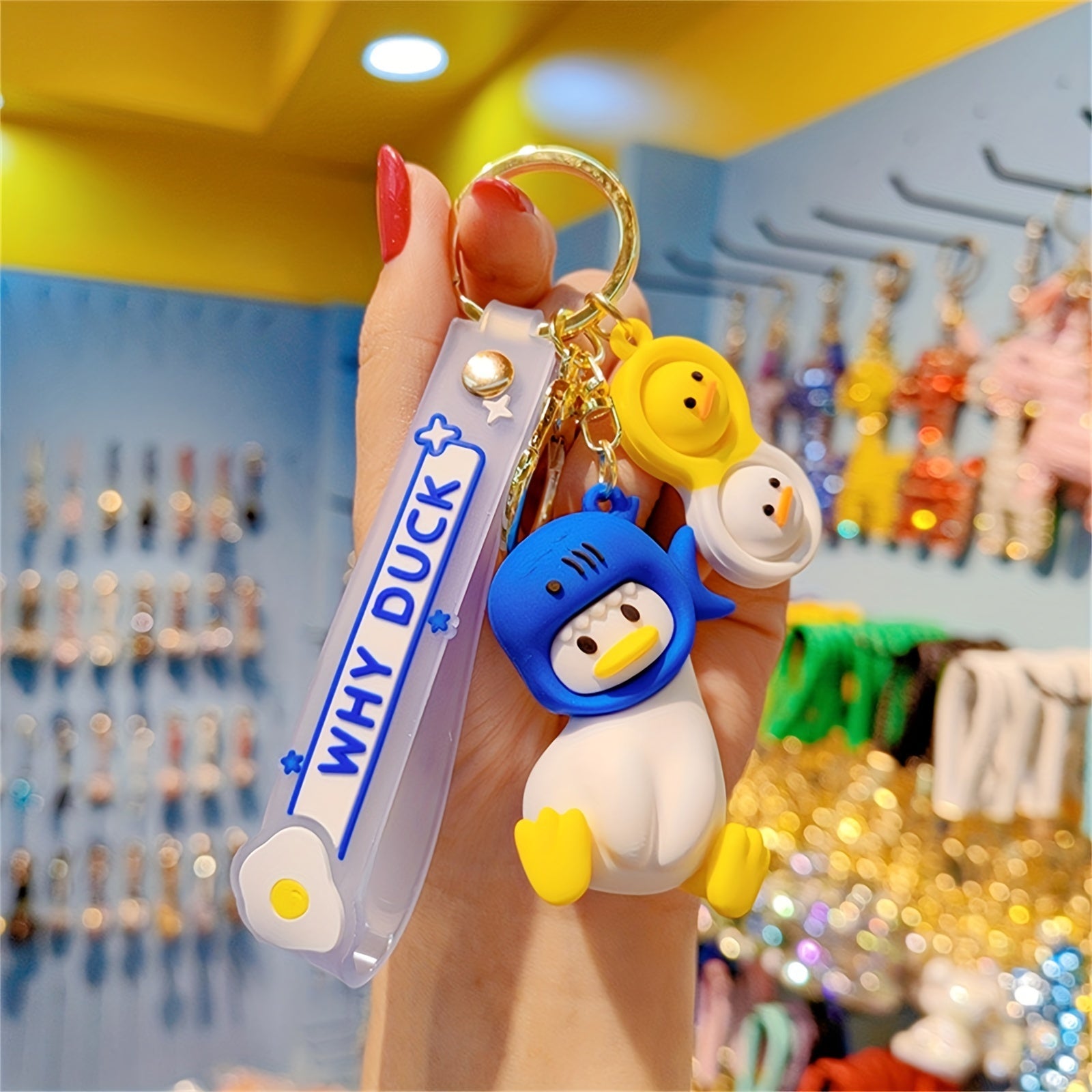 Funny Duck Head Doll Key Chain Student Schoolbag Pendant