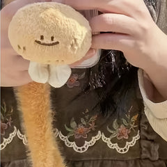 2pcs Potato Plush Pendants Soft Squishy Squeeze with Expressive Eyes & Cheeks