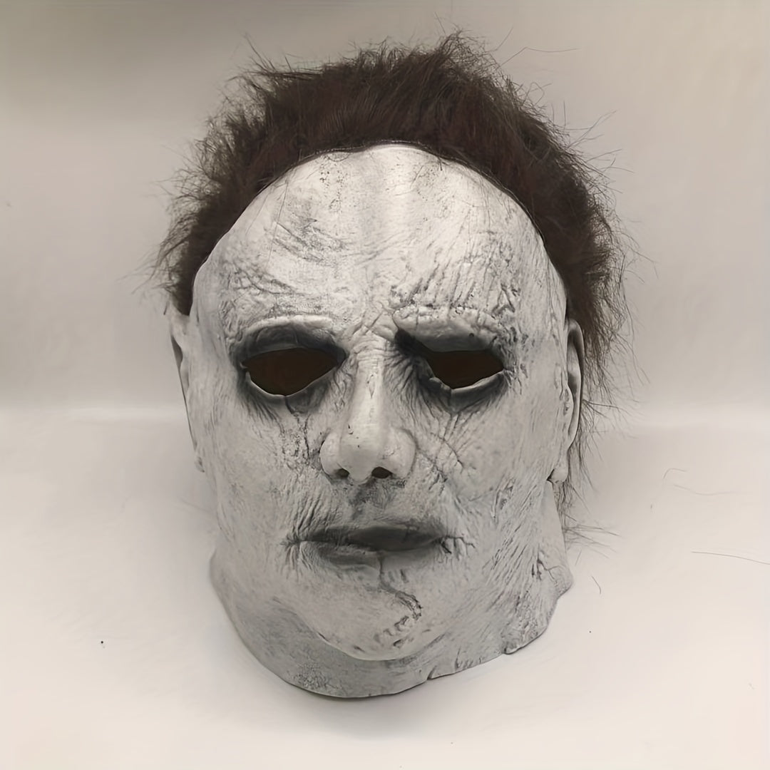 Halloween Latex Gray Mask Horror Headgear Party Prop