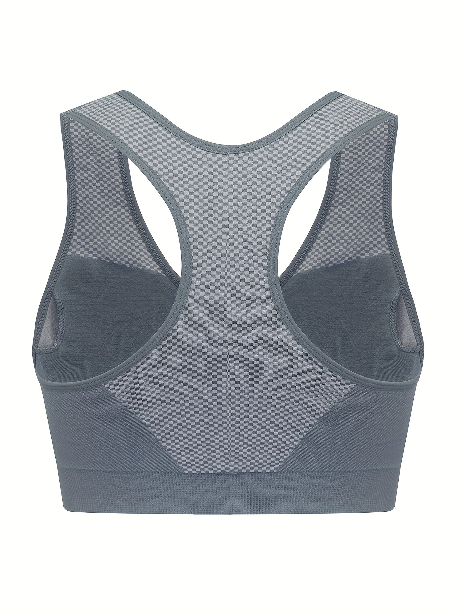  Sporty Bra Women's Geometric Pattern Round Neck Bra