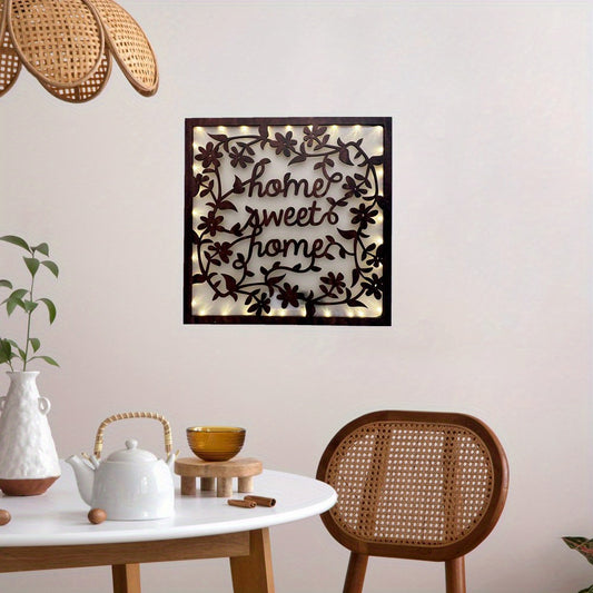 Timing LED Letter Lamp Retro Wooden Home Decoration Sign