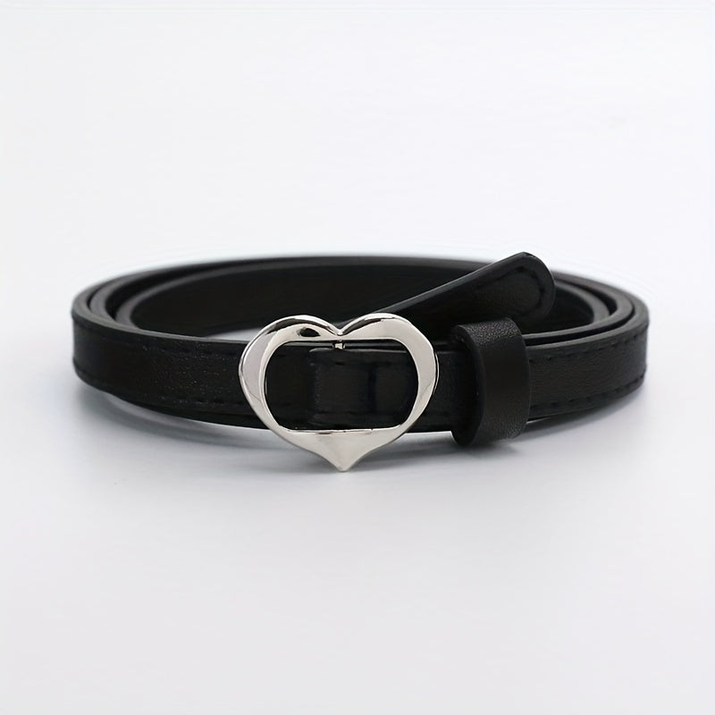 Heart Shape Buckle PU Belt Women Waist Belts Casual Jeans Belts