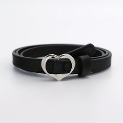 Heart Shape Buckle PU Belt Women Waist Belts Casual Jeans Belts