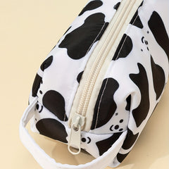 Smiling Face & Cow Print Makeup Bag Pencil Case