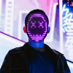 LED Halloween Mask with Gesture Sensing for Carnival Party