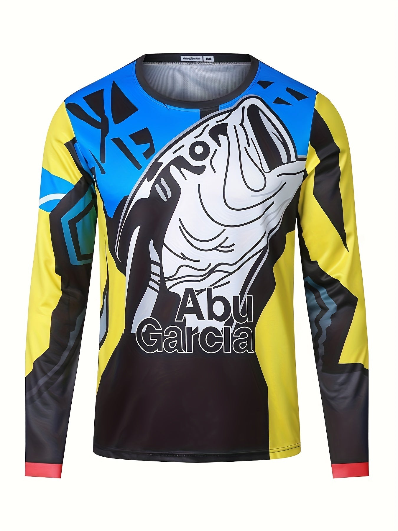 Fish & Letter Print Men's Long Sleeve T-shirt - Stylish Graphic Top for Men