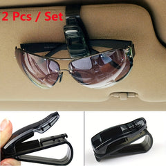 2pcs Car Sun Visor Sunglasses Holder Pen Case Box