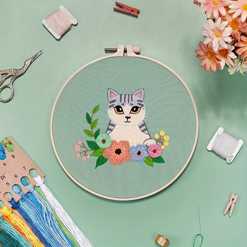 Mesh Embroidery DIY Flower Painting Full Set Needlework Cross Stitch Kit