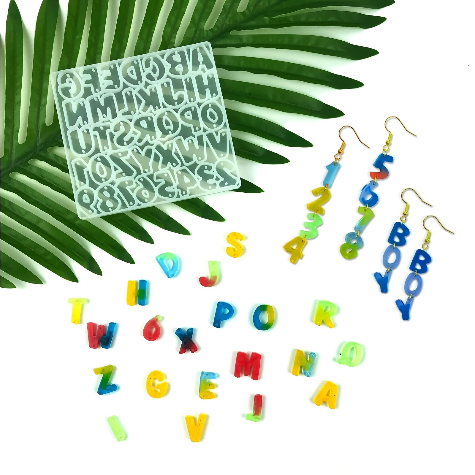 Alphabet Keychain Resin Mold Earrings Necklace Pendant Silicone Mould DIY