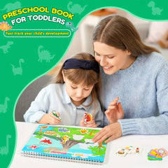 Dinosaur Themed Educational Busy Book with 32 Colorful Learning Activities