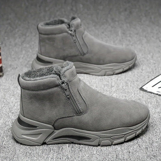 Men's Zipper Boots with Fleece Lining
