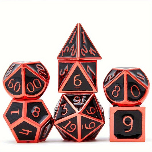 7pcs Metal Enamel Polyhedral Dice Set for RPG