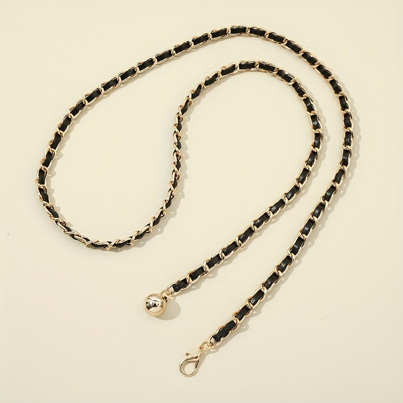 Adjustable Braided Waist Chain Ball Pendant Belly Chain Decorative Dress Girdle