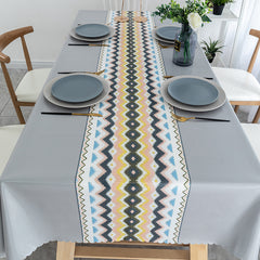 Waterproof Grey Table Runner Odourless Fabric TPU Tablecloth