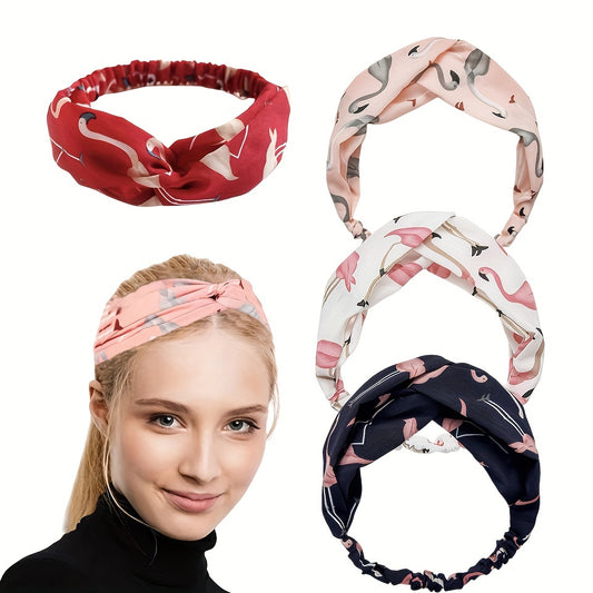 Flamingo Sports Sweatband Elastic Headband Bundle