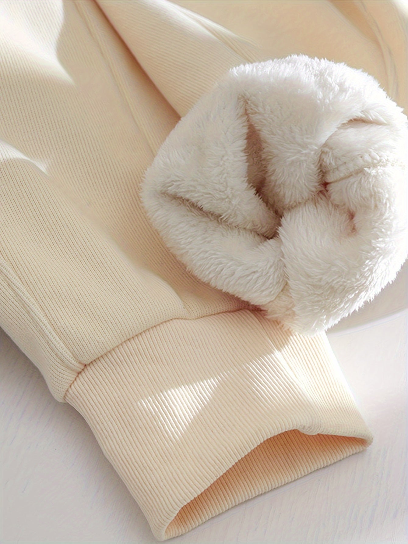 Women's Plus Size Fleece Lined Elastic Drawstring Joggers