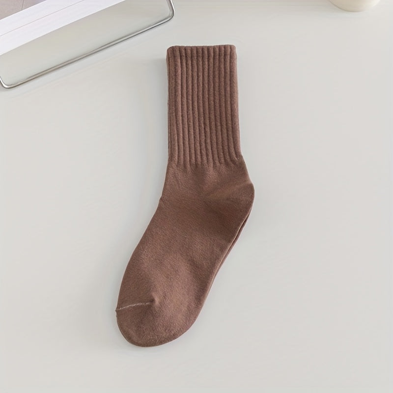 6 Pairs Solid Socks All-match Women's Stockings