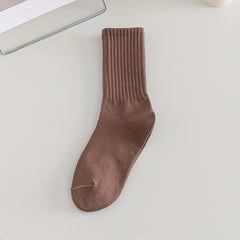 6 Pairs Solid Socks All-match Women's Stockings
