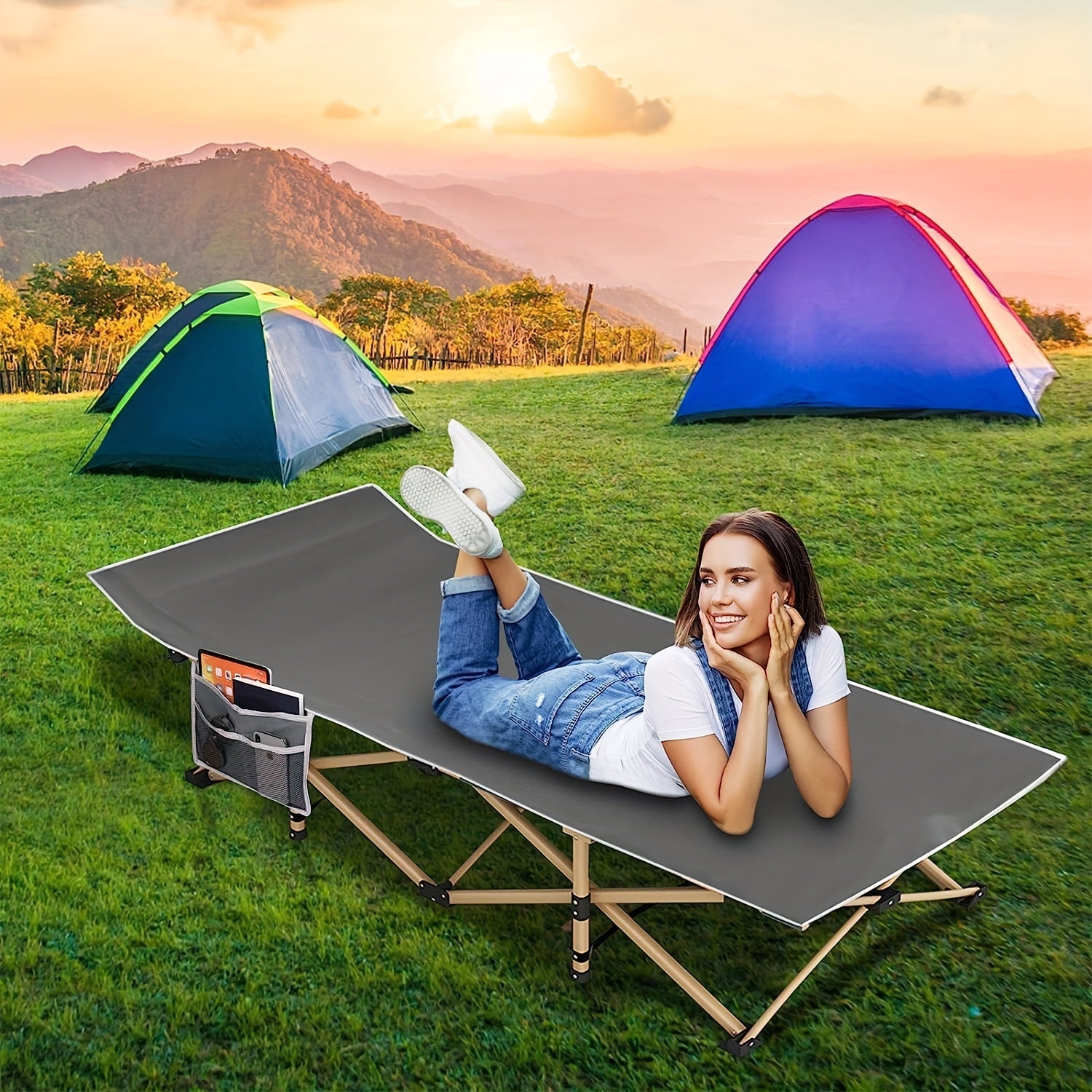 Camping Cot Folding Bed Portable Folding Cot With Carry Bag