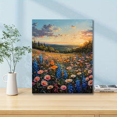 Little Daisy Bushes Under Clouds Acrylic Painting Kit