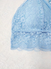  Sexy Lace Trim Bralette Linked Solid Bra