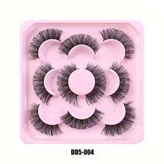 5 Pairs Faux Mink Lashes DD Curl Natural Volume False Eyelashes