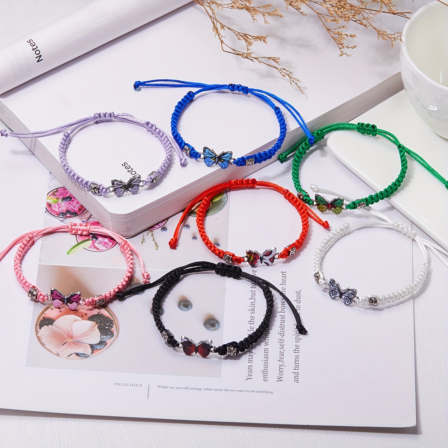 Butterfly Charm Rhinestones Adjustable Bracelet Boho Style