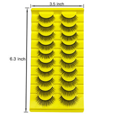 10 Pairs Natural Wispy False Eyelashes 15-20mm Faux Mink Fluffy Strip Lashes