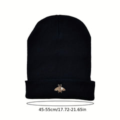 Bee Embroidery Couple Beanie Unisex Knit Hat Hip Hop Skull Hats