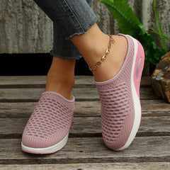 Women's Air Cushion Platform Mules Closed Toe Shoes