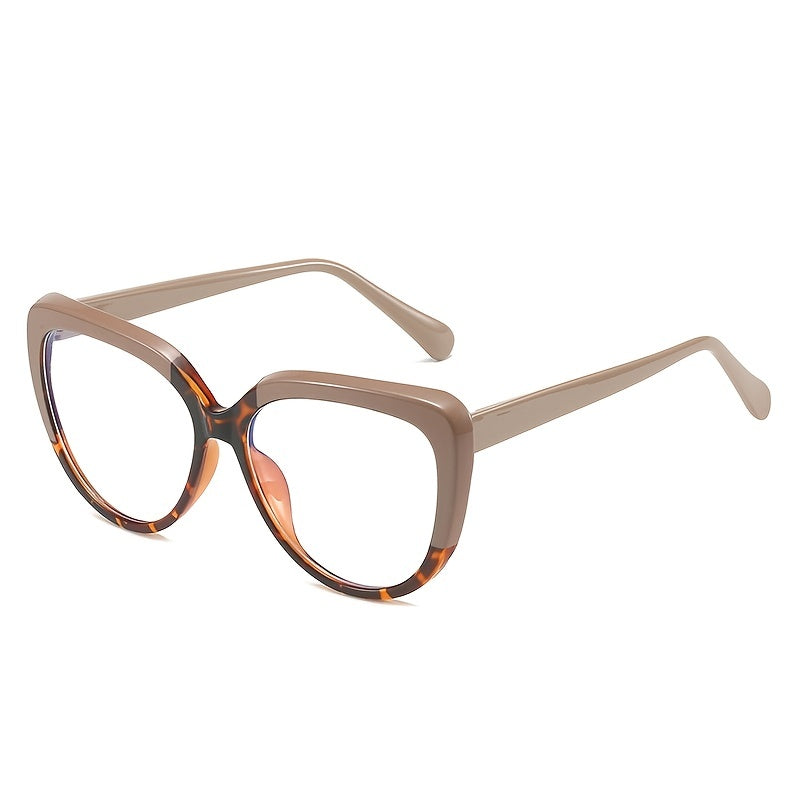 Leopard Frame Cat Eye Block Eyeglasses Clear Lens Retro Glasses
