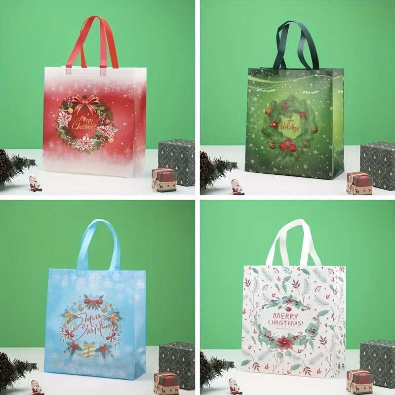 4pcs Oversize Christmas Gift Bags Reusable Tote Bags With Handles