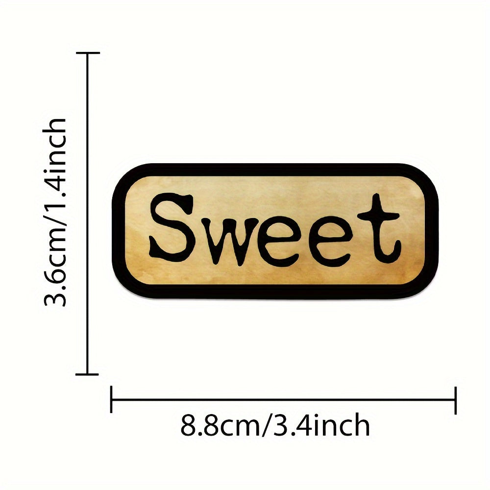 50pcs Retro English Phrases Waterproof Stickers for Water Bottle Laptop