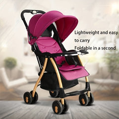 Panoramic Sunroof Awning Baby Stroller with One-handed Folding